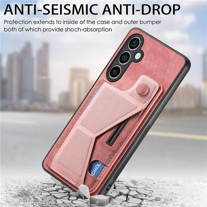 D13 For Samsung Galaxy S23 FE Case Retro Leather+TPU Back Card Holder Phone Cover