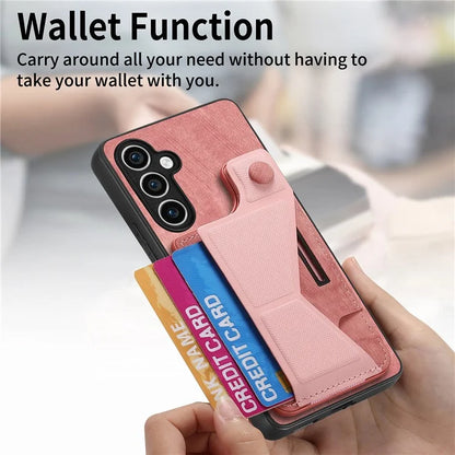 D13 For Samsung Galaxy S23 FE Case Retro Leather+TPU Back Card Holder Phone Cover
