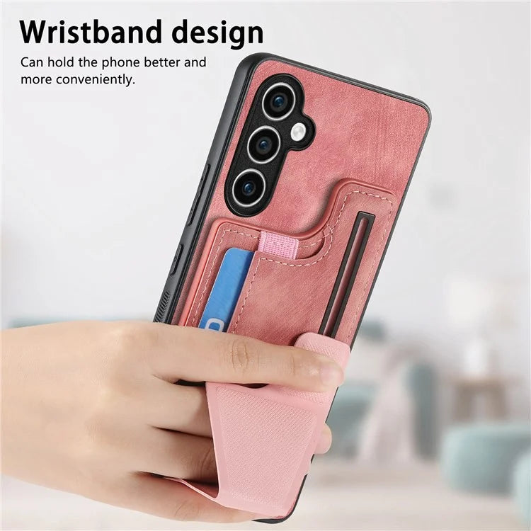 D13 For Samsung Galaxy S23 FE Case Retro Leather+TPU Back Card Holder Phone Cover