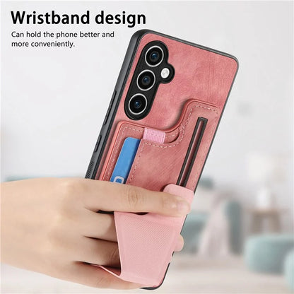 D13 For Samsung Galaxy S23 FE Case Retro Leather+TPU Back Card Holder Phone Cover
