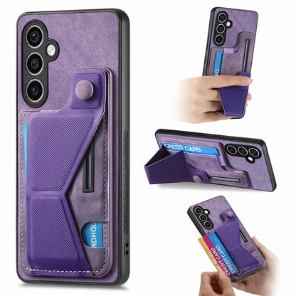 D13 For Samsung Galaxy S23 FE Case Retro Leather+TPU Back Card Holder Phone Cover