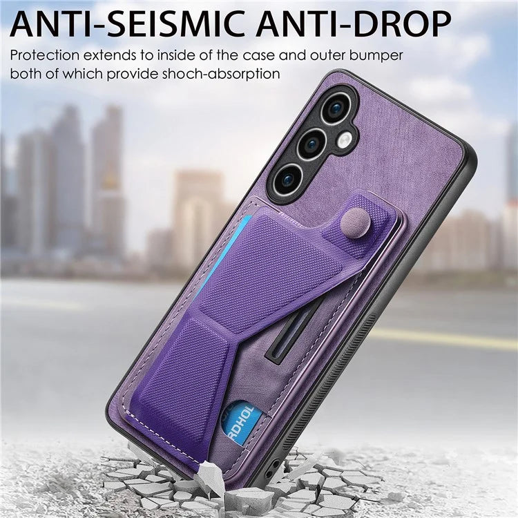 D13 For Samsung Galaxy S23 FE Case Retro Leather+TPU Back Card Holder Phone Cover