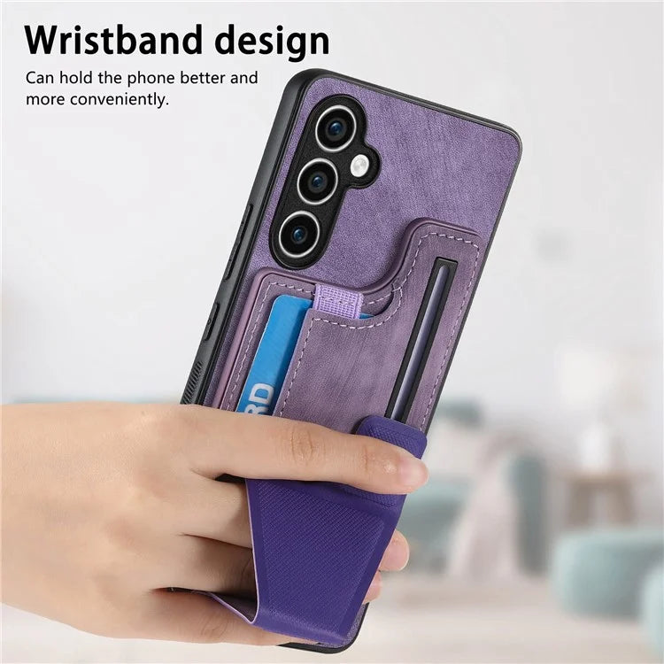 D13 For Samsung Galaxy S23 FE Case Retro Leather+TPU Back Card Holder Phone Cover