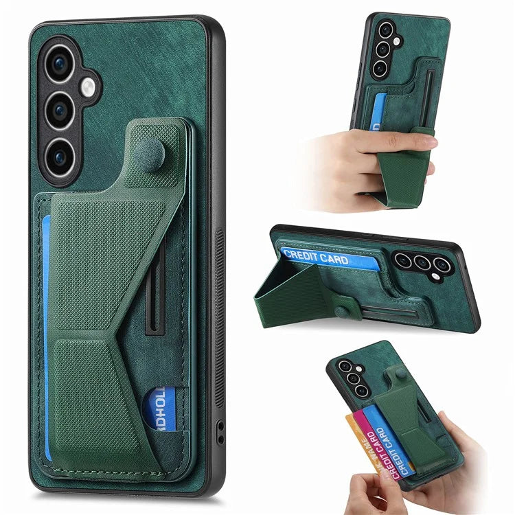 D13 For Samsung Galaxy S23 FE Case Retro Leather+TPU Back Card Holder Phone Cover