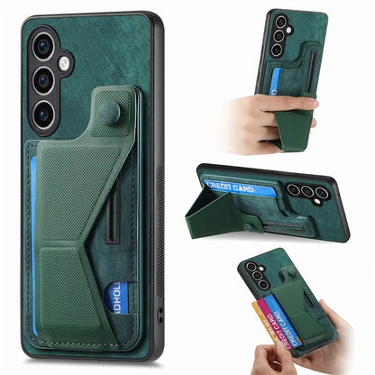 D13 For Samsung Galaxy S23 FE Case Retro Leather+TPU Back Card Holder Phone Cover