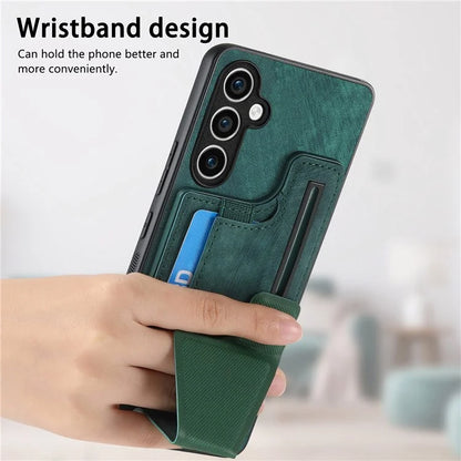 D13 For Samsung Galaxy S23 FE Case Retro Leather+TPU Back Card Holder Phone Cover