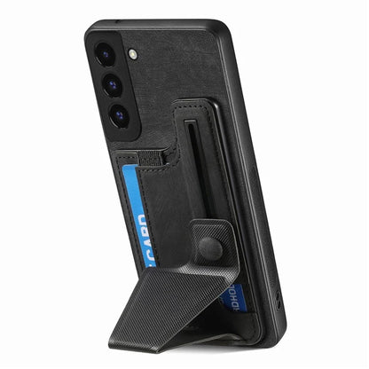 D13 For Samsung Galaxy S22 5G Card Slot Case Retro PU+TPU Kickstand Phone Case