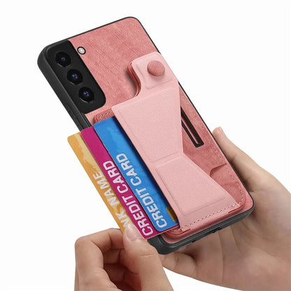 D13 For Samsung Galaxy S22 5G Card Slot Case Retro PU+TPU Kickstand Phone Case