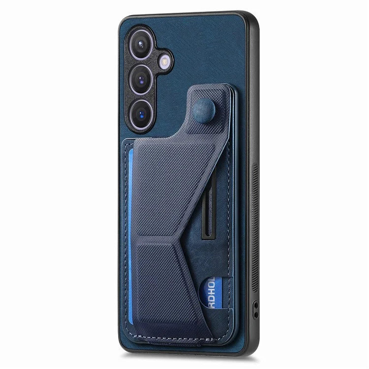 D13 For Samsung Galaxy S24+ Case Retro Leather+TPU Kickstand Cover with Card Holder
