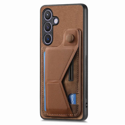 D13 For Samsung Galaxy S24+ Case Retro Leather+TPU Kickstand Cover with Card Holder