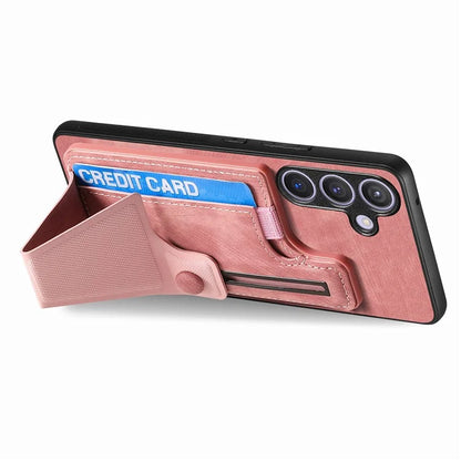 D13 For Samsung Galaxy S24+ Case Retro Leather+TPU Kickstand Cover with Card Holder