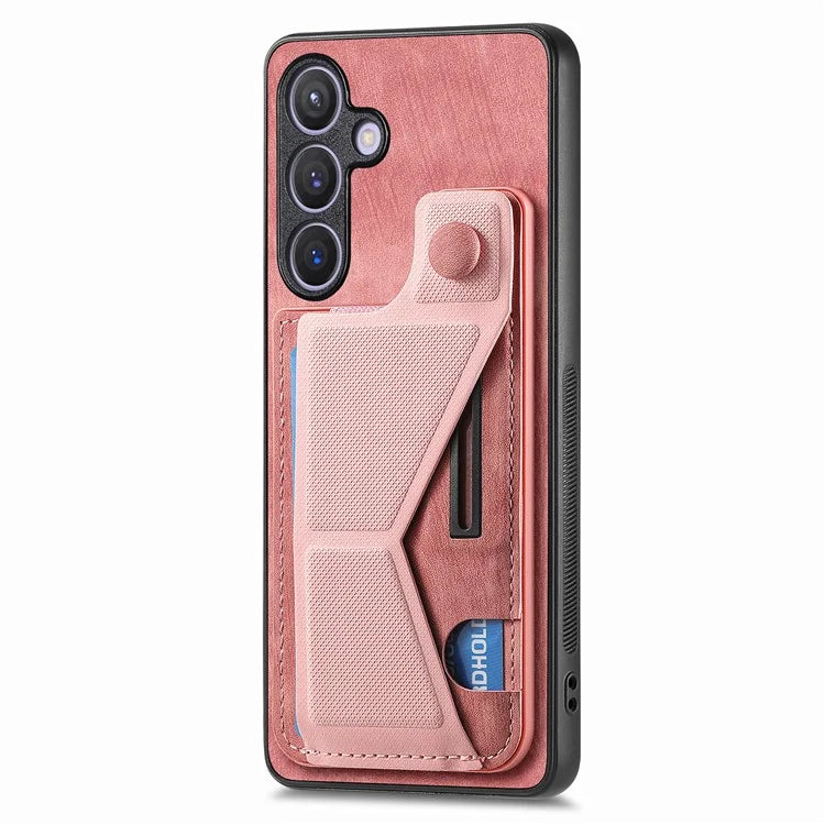 D13 For Samsung Galaxy S24+ Case Retro Leather+TPU Kickstand Cover with Card Holder