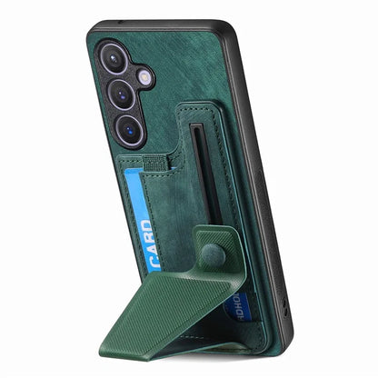 D13 For Samsung Galaxy S24+ Case Retro Leather+TPU Kickstand Cover with Card Holder
