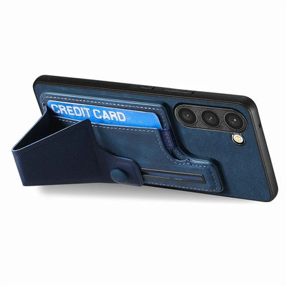 D13 For Samsung Galaxy S23 Case Retro PU+TPU Card Slot Phone Case with Kickstand