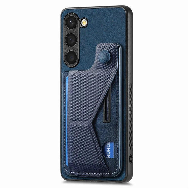 D13 For Samsung Galaxy S23 Case Retro PU+TPU Card Slot Phone Case with Kickstand