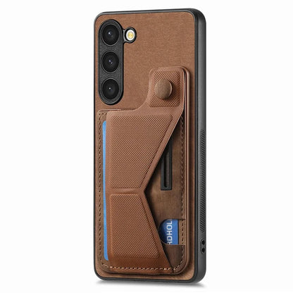 D13 For Samsung Galaxy S23 Case Retro PU+TPU Card Slot Phone Case with Kickstand