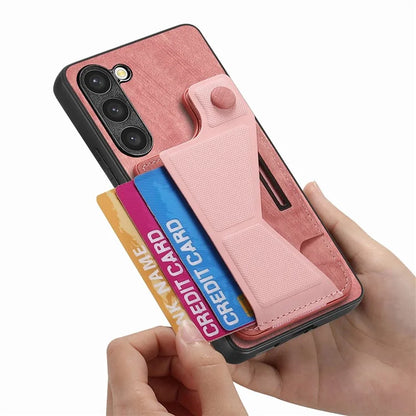 D13 For Samsung Galaxy S23 Case Retro PU+TPU Card Slot Phone Case with Kickstand