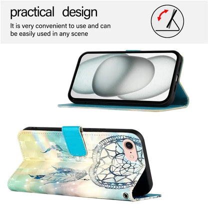 YB Pattern Printing Leather Series-2 For iPhone SE (2024) Protective Case with Hand Strap