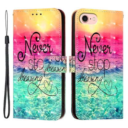 YB Pattern Printing Leather Series-2 For iPhone SE (2024) Protective Case with Hand Strap