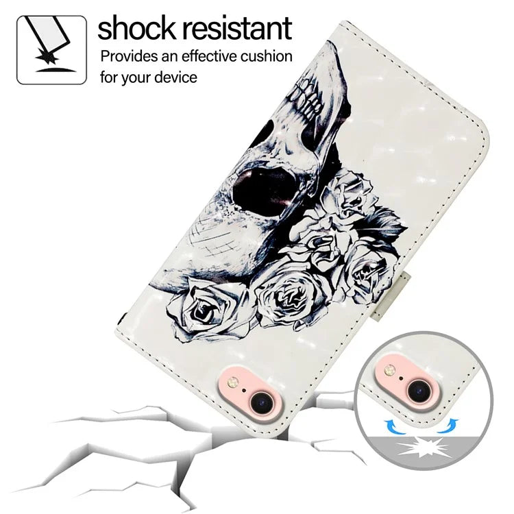 YB Pattern Printing Leather Series-2 For iPhone SE (2024) Protective Case with Hand Strap