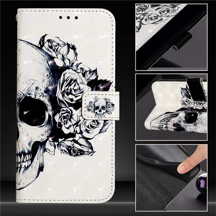 YB Pattern Printing Leather Series-2 For iPhone SE (2024) Protective Case with Hand Strap