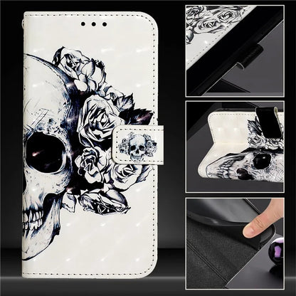 YB Pattern Printing Leather Series-2 For iPhone SE (2024) Protective Case with Hand Strap