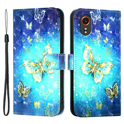 YB Pattern Printing Leather Series-2 For Samsung Galaxy Xcover7 Case Magnetic Card Slots Protective Shell
