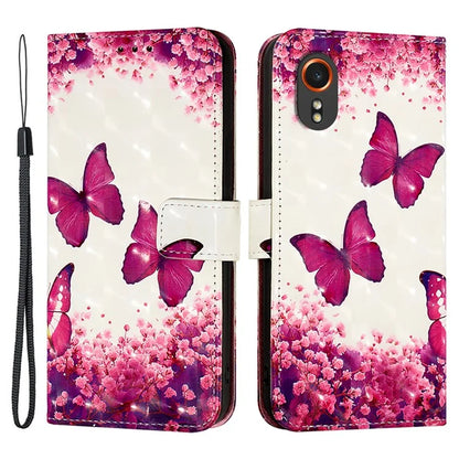 YB Pattern Printing Leather Series-2 For Samsung Galaxy Xcover7 Case Magnetic Card Slots Protective Shell