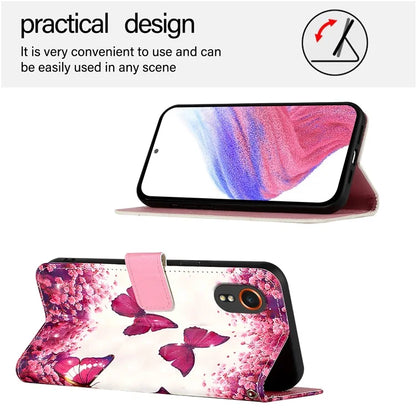 YB Pattern Printing Leather Series-2 For Samsung Galaxy Xcover7 Case Magnetic Card Slots Protective Shell