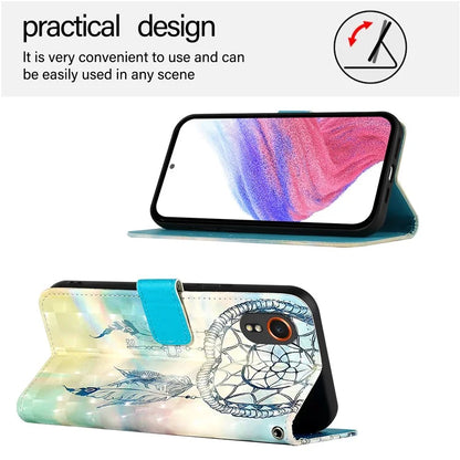 YB Pattern Printing Leather Series-2 For Samsung Galaxy Xcover7 Case Magnetic Card Slots Protective Shell