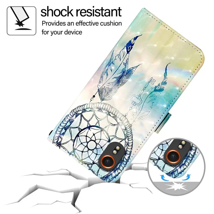 YB Pattern Printing Leather Series-2 For Samsung Galaxy Xcover7 Case Magnetic Card Slots Protective Shell