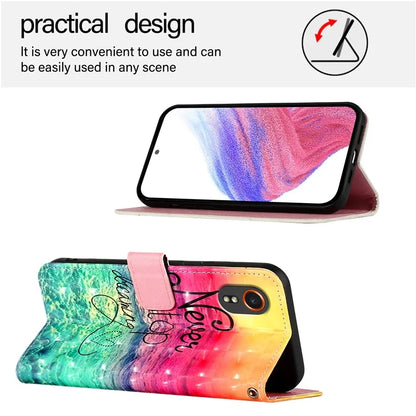 YB Pattern Printing Leather Series-2 For Samsung Galaxy Xcover7 Case Magnetic Card Slots Protective Shell