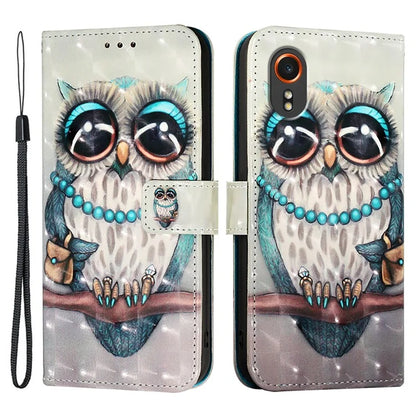 YB Pattern Printing Leather Series-2 For Samsung Galaxy Xcover7 Case Magnetic Card Slots Protective Shell