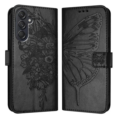 YB Imprinting Series-4 For Samsung Galaxy M55 5G / C55 5G / F55 5G Case Butterfly Flower Flip Wallet Leather Phone Cover