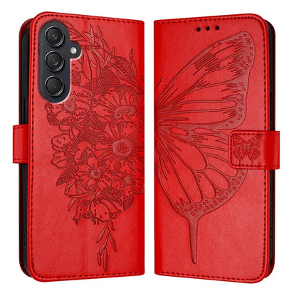 YB Imprinting Series-4 For Samsung Galaxy M55 5G / C55 5G / F55 5G Case Butterfly Flower Flip Wallet Leather Phone Cover