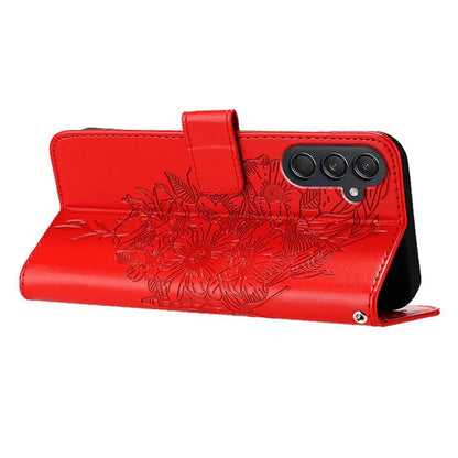 YB Imprinting Series-4 For Samsung Galaxy M55 5G / C55 5G / F55 5G Case Butterfly Flower Flip Wallet Leather Phone Cover