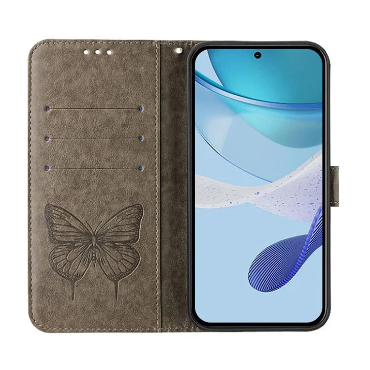 YB Imprinting Series-4 For Samsung Galaxy M55 5G / C55 5G / F55 5G Case Butterfly Flower Flip Wallet Leather Phone Cover