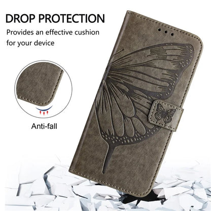 YB Imprinting Series-4 For Samsung Galaxy M55 5G / C55 5G / F55 5G Case Butterfly Flower Flip Wallet Leather Phone Cover