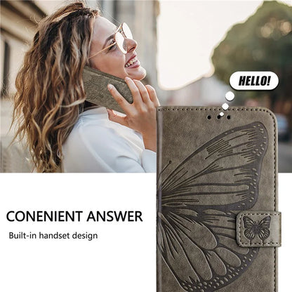 YB Imprinting Series-4 For Samsung Galaxy M55 5G / C55 5G / F55 5G Case Butterfly Flower Flip Wallet Leather Phone Cover