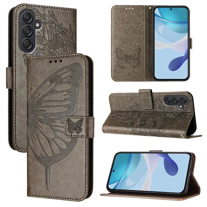 YB Imprinting Series-4 For Samsung Galaxy M55 5G / C55 5G / F55 5G Case Butterfly Flower Flip Wallet Leather Phone Cover