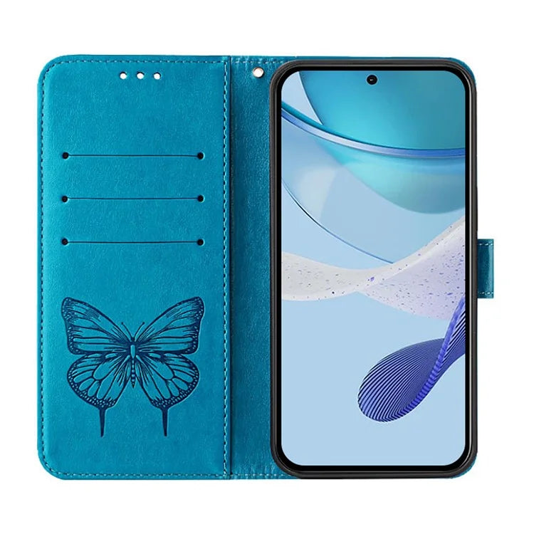 YB Imprinting Series-4 For Samsung Galaxy M55 5G / C55 5G / F55 5G Case Butterfly Flower Flip Wallet Leather Phone Cover