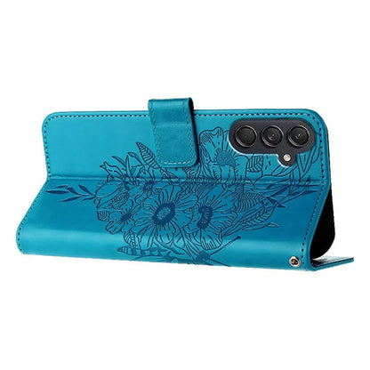 YB Imprinting Series-4 For Samsung Galaxy M55 5G / C55 5G / F55 5G Case Butterfly Flower Flip Wallet Leather Phone Cover