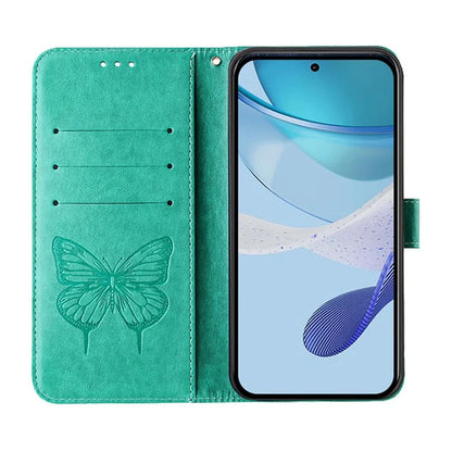 YB Imprinting Series-4 For Samsung Galaxy M55 5G / C55 5G / F55 5G Case Butterfly Flower Flip Wallet Leather Phone Cover