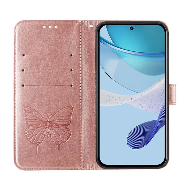 YB Imprinting Series-4 For Samsung Galaxy M55 5G / C55 5G / F55 5G Case Butterfly Flower Flip Wallet Leather Phone Cover