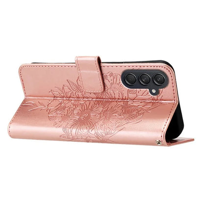 YB Imprinting Series-4 For Samsung Galaxy M55 5G / C55 5G / F55 5G Case Butterfly Flower Flip Wallet Leather Phone Cover