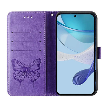 YB Imprinting Series-4 For Samsung Galaxy M55 5G / C55 5G / F55 5G Case Butterfly Flower Flip Wallet Leather Phone Cover