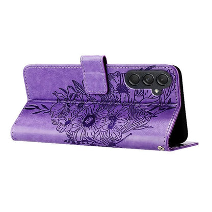 YB Imprinting Series-4 For Samsung Galaxy M55 5G / C55 5G / F55 5G Case Butterfly Flower Flip Wallet Leather Phone Cover