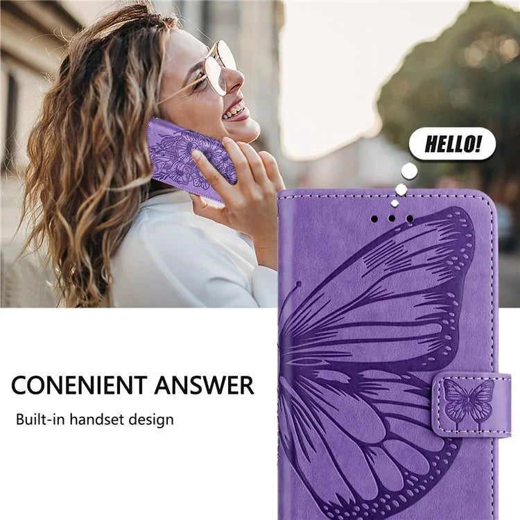 YB Imprinting Series-4 For Samsung Galaxy M55 5G / C55 5G / F55 5G Case Butterfly Flower Flip Wallet Leather Phone Cover
