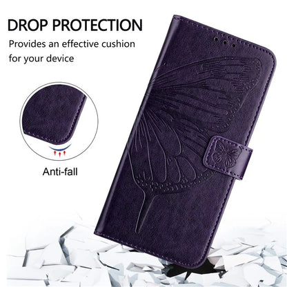 YB Imprinting Series-4 For Samsung Galaxy M55 5G / C55 5G / F55 5G Case Butterfly Flower Flip Wallet Leather Phone Cover