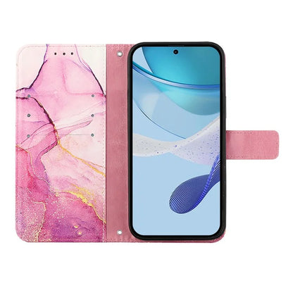YB Pattern Printing Leather Series-6 For Realme 12 5G Magnetic Phone Case Wallet Cover with Shoulder Strap